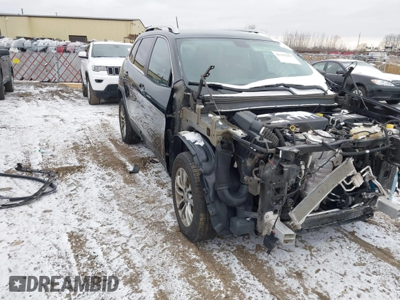 2019 Jeep Cherokee Altitude with VIN 1C4PJMLN3KD150464, listed as a IAAI auction lot 41192357 with 144,734 mi miles and . Bid and sale history available at DreamBid. Image 1.