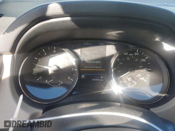 2019 Nissan Rogue SV with VIN JN8AT2MV9KW385818, listed as a Copart auction lot 47407625 with 54,964 mi miles and Salvage Title. Bid and sale history available at carsss.com. Image 9.