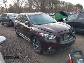 2013 Infiniti JX35 with VIN 5N1AL0MM7DC303172, listed as a IAAI auction lot 41865616 with 170,529 mi miles. Bid and sale history available at carsss.com. Image 1.
