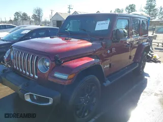 2021 Jeep Wrangler 4xe Unlimited Sahara with VIN 1C4JJXP60MW688749, listed as a IAAI auction lot 41341634 with 45,772 mi miles. Bid and sale history available at carsss.com. Image 18.