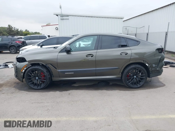 2024 BMW X6 M60i with VIN 5UX43EX06R9U42705, listed as a IAAI auction lot 40359439 with 9,071 mi miles. Bid and sale history available at carsss.com. Image 15.