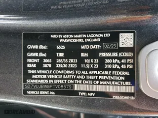 2023 Aston Martin DBX 707 with VIN SD7VUJBW8PTV08579, listed as a Copart auction lot 45496975 with 10,769 mi miles and Salvage Title. Bid and sale history available at carsss.com. Image 14.