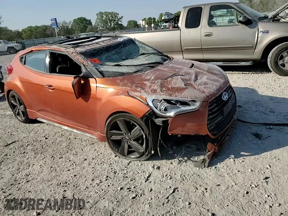 2015 Hyundai Veloster Turbo z VIN KMHTC6AE4FU232597, wystawiony jako Copart lot #74137024 z przebiegiem Nie podano mil oraz Szkoda całkowita • Salvage title. Historia ofert i sprzedaży dostępna na DreamBid. Obrazek 10.