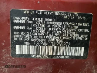 2016 Subaru Crosstrek Limited z VIN JF2GPANC7GH255972, wystawiony jako Copart lot #46749455 z przebiegiem 62 662 mil mil oraz Szkody całkowita. Historia ofert i sprzedaży dostępna na DreamBid. Obrazek 15.