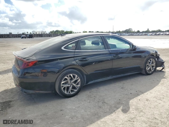 2021 Hyundai Sonata SEL with VIN KMHL64JA6MA144982, listed as a Copart auction lot 44733025 with 44,587 mi miles and Non Repairable. Bid and sale history available at carsss.com. Image 3.