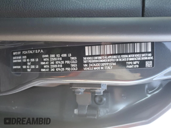 2023 Jeep Renegade Altitude z VIN ZACNJDE1XPPP13744, wystawiony jako Copart lot #49667045 z przebiegiem 16 194 mil mil oraz Szkoda całkowita • Salvage title. Historia ofert i sprzedaży dostępna na DreamBid. Obrazek 12.