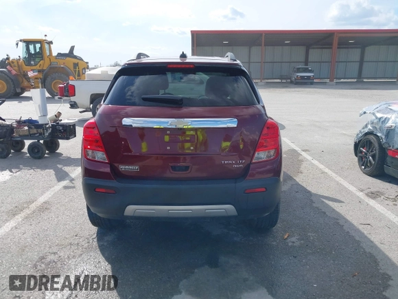 2016 Chevrolet Trax LTZ with VIN 3GNCJRSB3GL161721, listed as a IAAI auction lot 41877282 with 108,709 mi miles. Bid and sale history available at carsss.com. Image 16.