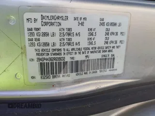2002 Dodge Caravan Sport with VIN 2B4GP44362R699632, listed as a IAAI auction lot 42088557 with 237,844 mi miles. Bid and sale history available at carsss.com. Image 9.