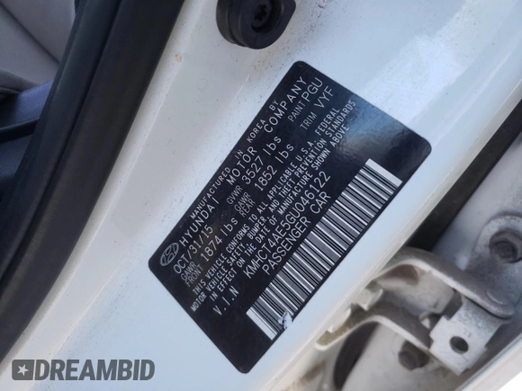 2016 Hyundai Accent SE with VIN KMHCT4AE5GU046122, listed as a Copart auction lot 72630392 with 83,098 mi miles. Bid and sale history available at carsss.com. Image 12.