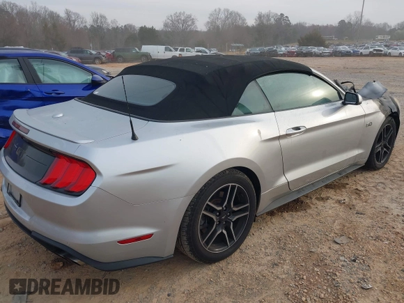 2019 Ford Mustang GT Premium with VIN 1FATP8FF0K5126017, listed as a IAAI auction lot 41783559 with Not Provided miles. Bid and sale history available at carsss.com. Image 4.