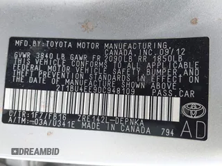 2013 Toyota Corolla L with VIN 2T1BU4EE9DC948109, listed as a IAAI auction lot 42136011 with 166,663 mi miles and . Bid and sale history available at DreamBid. Image 9.