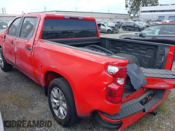 2025 Chevrolet Silverado 1500 Custom with VIN 1GCPABEK2SZ132029, listed as a IAAI auction lot 41791262 with 2,458 mi miles and . Bid and sale history available at DreamBid. Image 3.