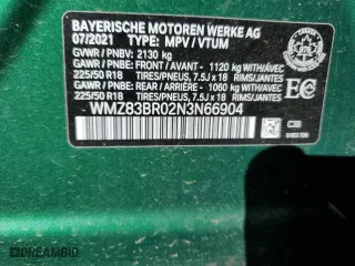 2022 MINI Countryman Cooper S with VIN WMZ83BR02N3N66904, listed as a Copart auction lot 76596324 with 22,096 mi miles and Salvage Title. Bid and sale history available at carsss.com. Image 14.