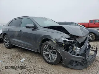 2021 Audi Q8 Premium with VIN WA1AVAF19MD004052, listed as a Copart auction lot 44625595 with 75,430 mi miles and Salvage Title. Bid and sale history available at carsss.com. Image 4.