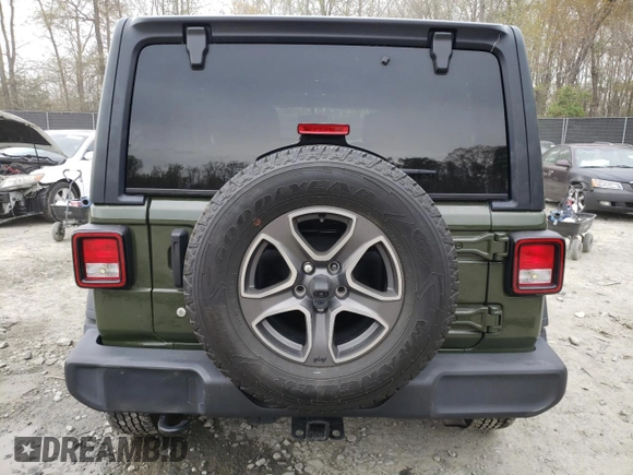 2021 Jeep Wrangler Unlimited Sport S с VIN 1C4HJXDG0MW687032, выставлен на аукционе Copart как лот 52653385 с пробегом 45 642 миль миль и Списание • Salvage title. История ставок и продаж доступна на DreamBid. Изображение 6.