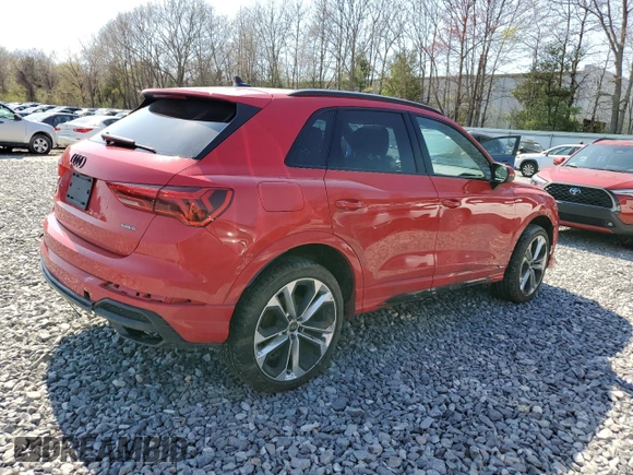 2022 Audi Q3 S line Premium Plus with VIN WA1EECF30N1031576, listed as a Copart auction lot 53605145 with 30,871 mi miles and Salvage title. Bid and sale history available at DreamBid. Image 3.