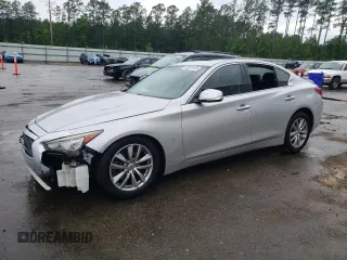 2015 Infiniti Q50 Premium z VIN JN1BV7AP9FM337477, wystawiony jako Copart lot #55801925 z przebiegiem 56 802 mil mil oraz Szkoda całkowita • Salvage title. Historia ofert i sprzedaży dostępna na DreamBid. Obrazek 1.