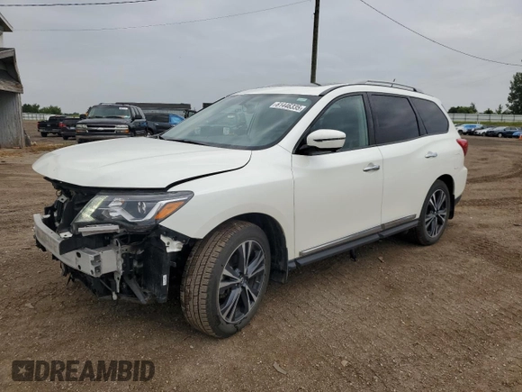2017 Nissan Pathfinder Platinum with VIN 5N1DR2MM8HC910274, listed as a Copart auction lot 61446335 with 109,094 mi miles and Clean title. Bid and sale history available at DreamBid. Image 1.