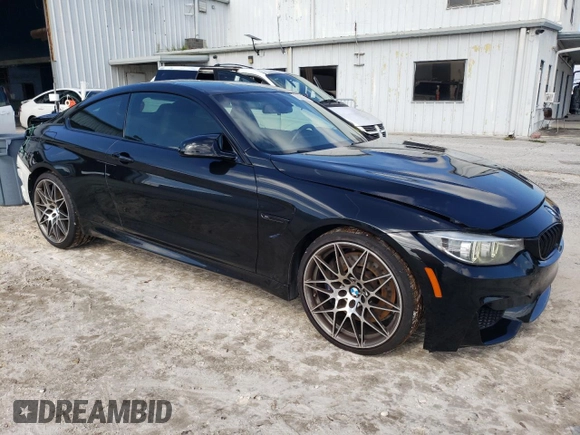 2018 BMW M4 with VIN WBS4Y9C57JAC86460, listed as a Copart auction lot 73022204 with 28,477 mi miles and Salvage Title. Bid and sale history available at carsss.com. Image 4.
