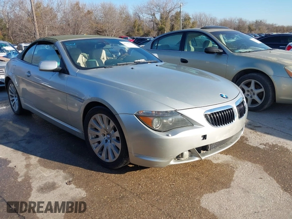 2004 BMW 6 Series 645Ci with VIN WBAEK73404B320188, listed as a IAAI auction lot 41341111 with 126,233 mi miles. Bid and sale history available at carsss.com. Image 1.