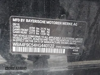 2017 BMW 4 Series 430i xDrive z VIN WBA4F9C54HG440122, wystawiony jako IAAI lot #41615681 z przebiegiem 121 938 mil mil oraz . Historia ofert i sprzedaży dostępna na DreamBid. Obrazek 9.