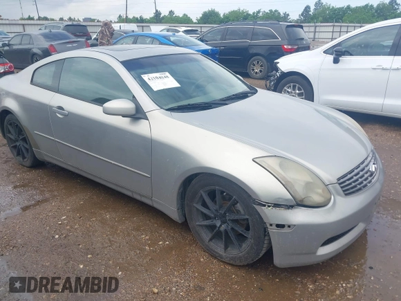 2004 Infiniti G35 Coupe w/Leather with VIN JNKCV54E14M812373, listed as a IAAI auction lot 42104848 with 168,769 mi miles. Bid and sale history available at carsss.com. Image 1.