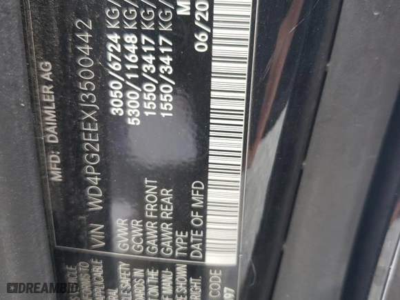 2018 Mercedes-Benz Metris Passenger Van with VIN WD4PG2EEXJ3500442, listed as a Copart auction lot 69496814 with 55,673 mi miles and Salvage Title. Bid and sale history available at carsss.com. Image 14.