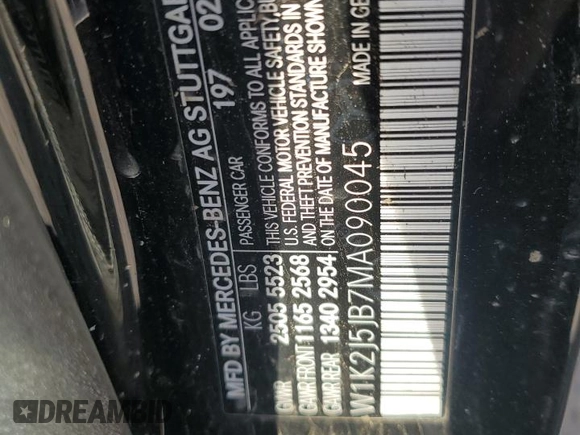 2021 Mercedes-Benz CLS 450 with VIN W1K2J5JB7MA090045, listed as a Copart auction lot 60799665 with Not provided miles and Clean title. Bid and sale history available at DreamBid. Image 12.