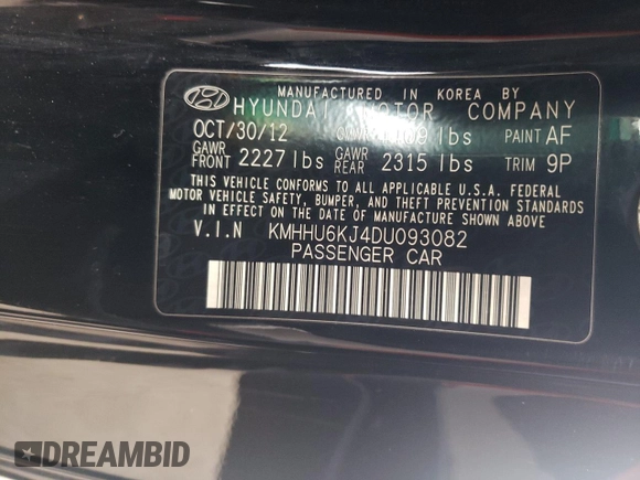 2013 Hyundai Genesis Coupe Track z VIN KMHHU6KJ4DU093082, wystawiony jako Copart lot #87530875 z przebiegiem 155 808 mil mil oraz Nie do naprawy • Non repairable. Historia ofert i sprzedaży dostępna na DreamBid. Obrazek 12.