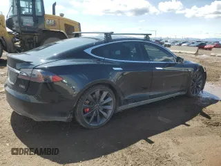 2014 Tesla Model S P85D with VIN 5YJSA1H28EFP63765, listed as a Copart auction lot 50241385 with 100,274 mi miles and Salvage Title. Bid and sale history available at DreamBid. Image 3.