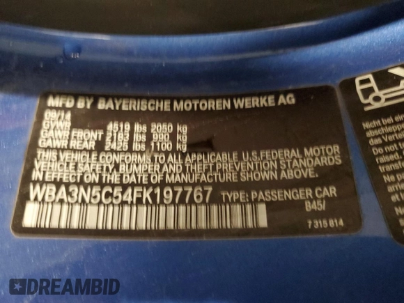 2015 BMW 4 Series 428i xDrive с VIN WBA3N5C54FK197767, выставлен на аукционе Copart как лот 44041735 с пробегом 100 132 миль миль и Списание • Salvage title. История ставок и продаж доступна на DreamBid. Изображение 12.