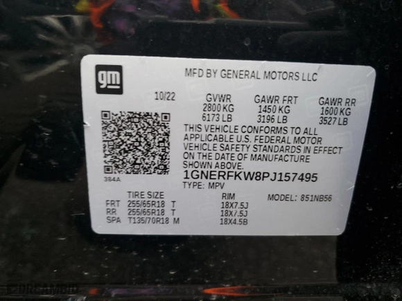 2023 Chevrolet Traverse LS with VIN 1GNERFKW8PJ157495, listed as a Copart auction lot 43266265 with 79,114 mi miles and Salvage Title. Bid and sale history available at carsss.com. Image 12.