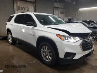2021 Chevrolet Traverse LS with VIN 1GNERFKW5MJ208172, listed as a Copart auction lot 52043415 with 75,614 mi miles and Salvage title. Bid and sale history available at DreamBid. Image 4.