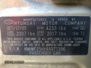 2004 Hyundai Sonata GLS with VIN KMHWF35HX4A971396, listed as a Copart auction lot 75762914 with 280,608 mi miles and Salvage Title. Bid and sale history available at carsss.com. Image 12.