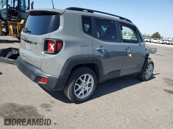 2022 Jeep Renegade Latitude with VIN ZACNJDB18NPN77583, listed as a Copart auction lot 56222315 with 21,551 mi miles and Salvage title. Bid and sale history available at DreamBid. Image 3.