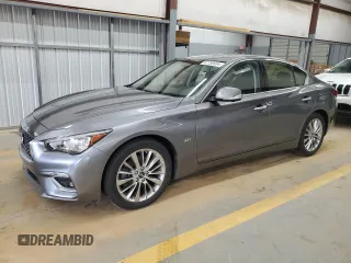 2019 Infiniti Q50 Luxe with VIN JN1EV7AR2KM554667, listed as a Copart auction lot 62788934 with 27,606 mi miles and Salvage Title. Bid and sale history available at carsss.com. Image 1.