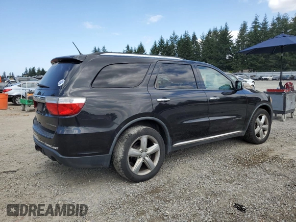 2011 Dodge Durango Citadel with VIN 1D4SE5GT9BC595393, listed as a Copart auction lot 65574855 with 193,538 mi miles and Salvage title. Bid and sale history available at DreamBid. Image 3.