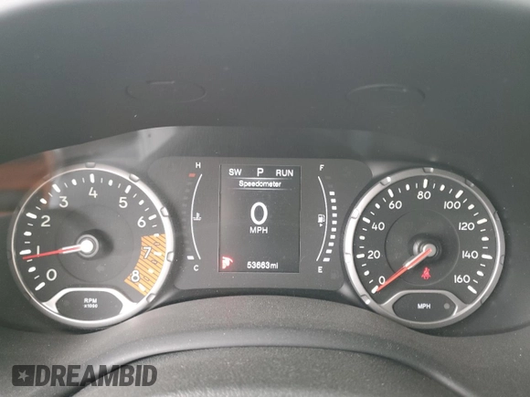 2020 Jeep Renegade Sport with VIN ZACNJAAB0LPL13344, listed as a Copart auction lot 49904585 with 53,663 mi miles and Salvage Title. Bid and sale history available at carsss.com. Image 9.