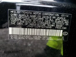 2015 Lexus IS 250 with VIN JTHCF1D29F5015698, listed as a Copart auction lot 58355495 with 127,007 mi miles and Salvage title. Bid and sale history available at DreamBid. Image 12.