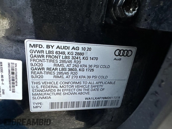 2021 Audi Q7 Premium Plus z VIN WA1LXAF78MD017379, wystawiony jako Copart lot #65096125 z przebiegiem 104 318 mil mil oraz Czysty tytuł • Clean title. Historia ofert i sprzedaży dostępna na DreamBid. Obrazek 10.