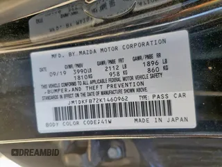 2019 Mazda CX-3 Sport z VIN JM1DKFB72K1460962, wystawiony jako Copart lot #55682315 z przebiegiem 144 375 mil mil oraz Szkoda całkowita • Salvage title. Historia ofert i sprzedaży dostępna na DreamBid. Obrazek 14.
