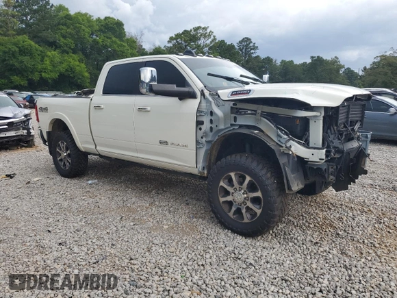 2020 Ram 2500 Longhorn with VIN 3C6UR5GL8LG147355, listed as a Copart auction lot 59675815 with 53,147 mi miles and Salvage title. Bid and sale history available at DreamBid. Image 4.