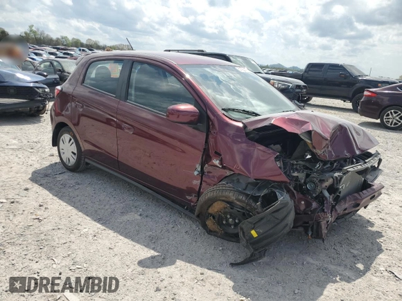 2024 Mitsubishi Mirage ES z VIN ML32AUHJ3RH023266, wystawiony jako Copart lot #51735315 z przebiegiem 539 mil mil oraz Szkoda całkowita • Salvage title. Historia ofert i sprzedaży dostępna na DreamBid. Obrazek 4.