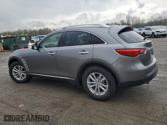 2015 Infiniti QX70 with VIN JN8CS1MW2FM482942, listed as a Copart auction lot 54245025 with 108,314 mi miles and Salvage Title. Bid and sale history available at DreamBid. Image 2.