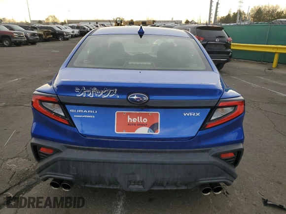2023 Subaru WRX with VIN JF1VBAA64P9820666, listed as a Copart auction lot 52422165 with 10,726 mi miles and Salvage title. Bid and sale history available at DreamBid. Image 6.