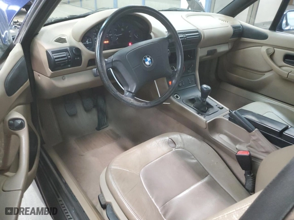 1996 BMW 3-Series Z3 with VIN 4USCH732XTLB70197, listed as a Copart auction lot 43285265 with 132,015 mi miles and Salvage Title. Bid and sale history available at carsss.com. Image 8.