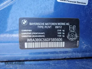 2013 BMW 3 Series 335i xDrive with VIN WBA3B9C56DF585606, listed as a Copart auction lot 46233045 with 213,218 mi miles and Salvage Title. Bid and sale history available at carsss.com. Image 12.
