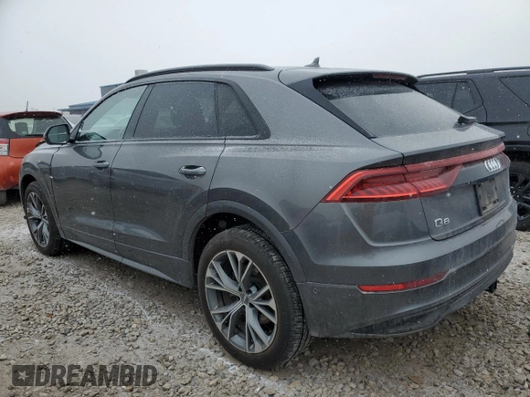 2021 Audi Q8 Premium with VIN WA1AVAF19MD004052, listed as a Copart auction lot 44625595 with 75,430 mi miles and Salvage Title. Bid and sale history available at carsss.com. Image 2.