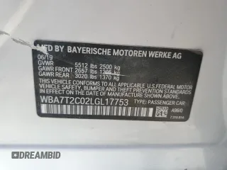 2020 BMW 7 Series 740i z VIN WBA7T2C02LGL17753, wystawiony jako Copart lot #56527115 z przebiegiem 71 606 mil mil oraz Szkoda całkowita • Salvage title. Historia ofert i sprzedaży dostępna na DreamBid. Obrazek 12.