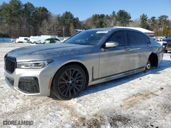 2021 BMW 7 Series 750i xDrive with VIN WBA7U2C03MCE49252, listed as a Copart auction lot 87796975 with 50,508 mi miles and Salvage Title. Bid and sale history available at carsss.com. Image 1.